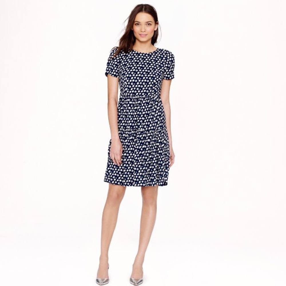 J. Crew Tiered dress in blurred floral EUC Sz. 14